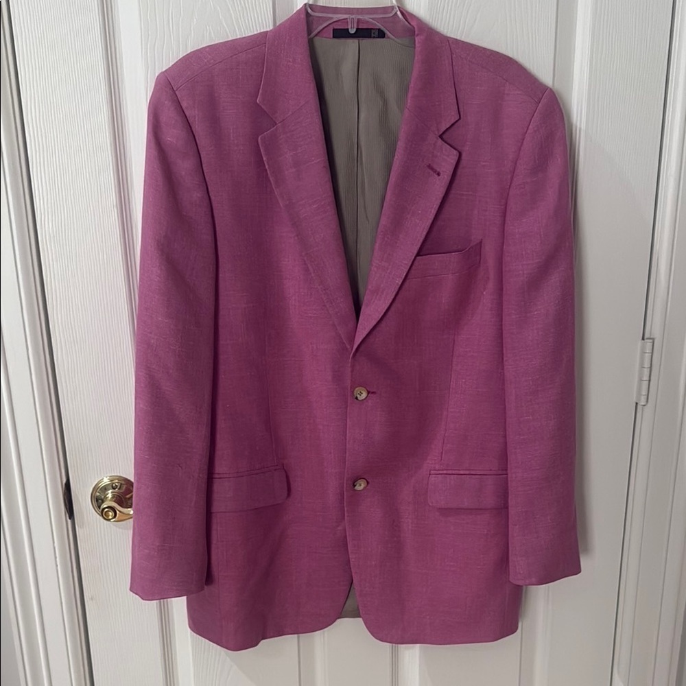 Men's Pink Blazer camel hair and linen Emanuel ungaro 41r